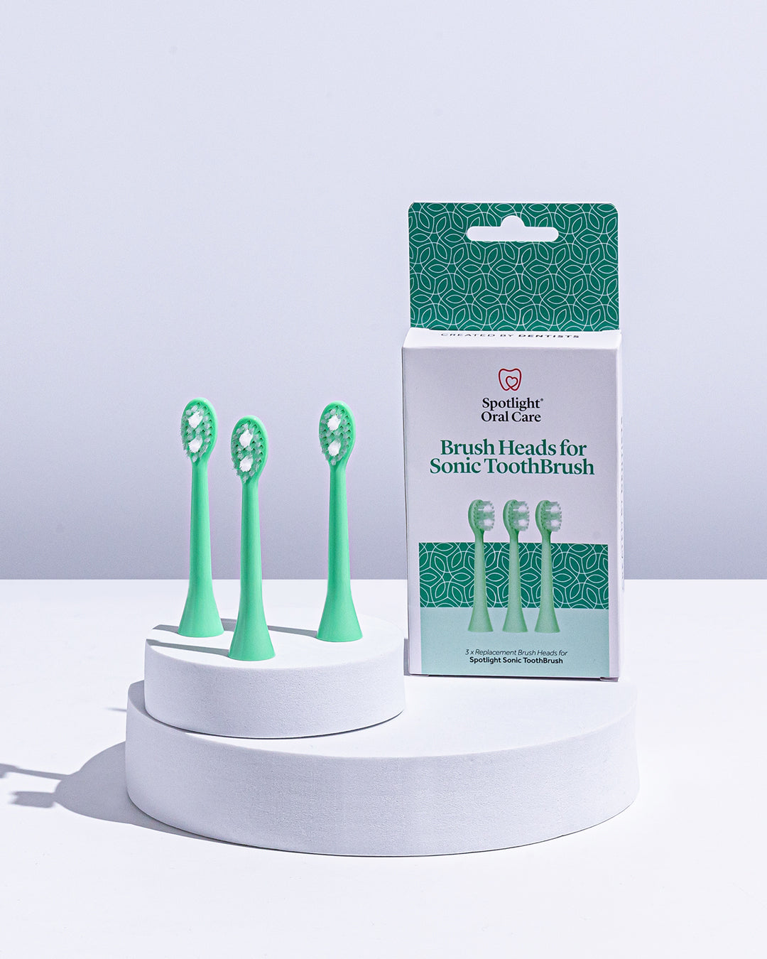 Sonic Toothbrush Replacement Heads - Coral Green