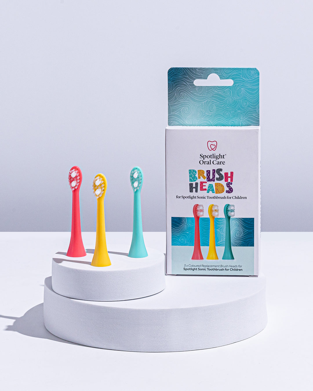 Sonic Toothbrush for Children Replacement Heads - Coloured