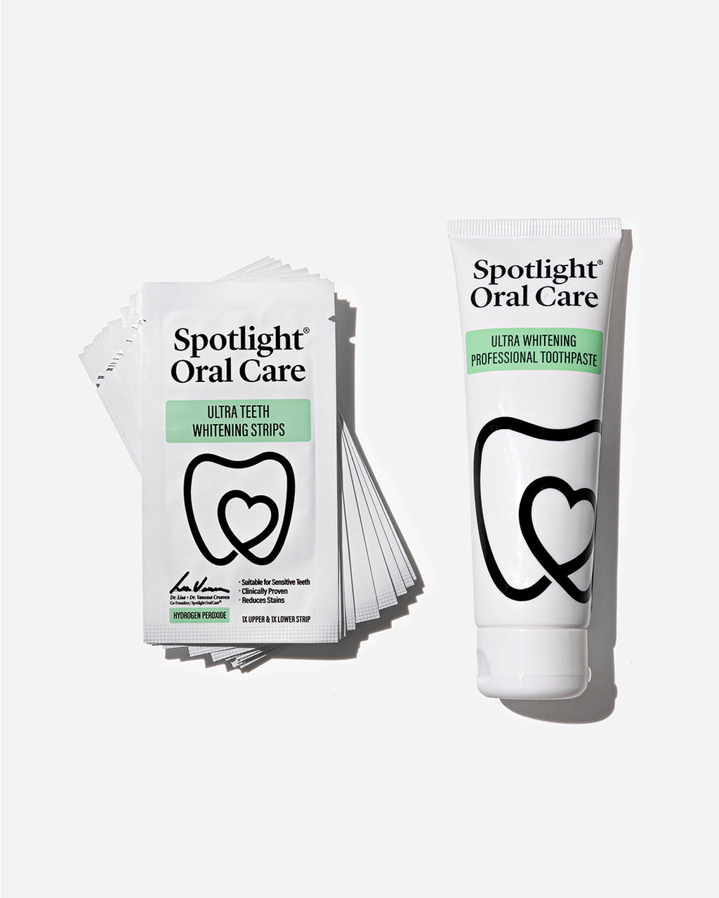 Spotlight Oral Care Ultra Teeth Whitening Strips with Free Ultra Whitening Toothpaste – 14 Day Treatment featuring PAP, Hydrogen Peroxide, and Hydroxyapatite for effective stain removal and enamel protection​