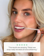 Clinically proven whitening strips designed to whiten teeth by up to 8 shades in 14 days without causing sensitivity​