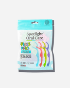 Pack of 50 eco-friendly floss picks designed for kids, combining fun flavour with dentist-developed technology to encourage healthy oral hygiene habits​