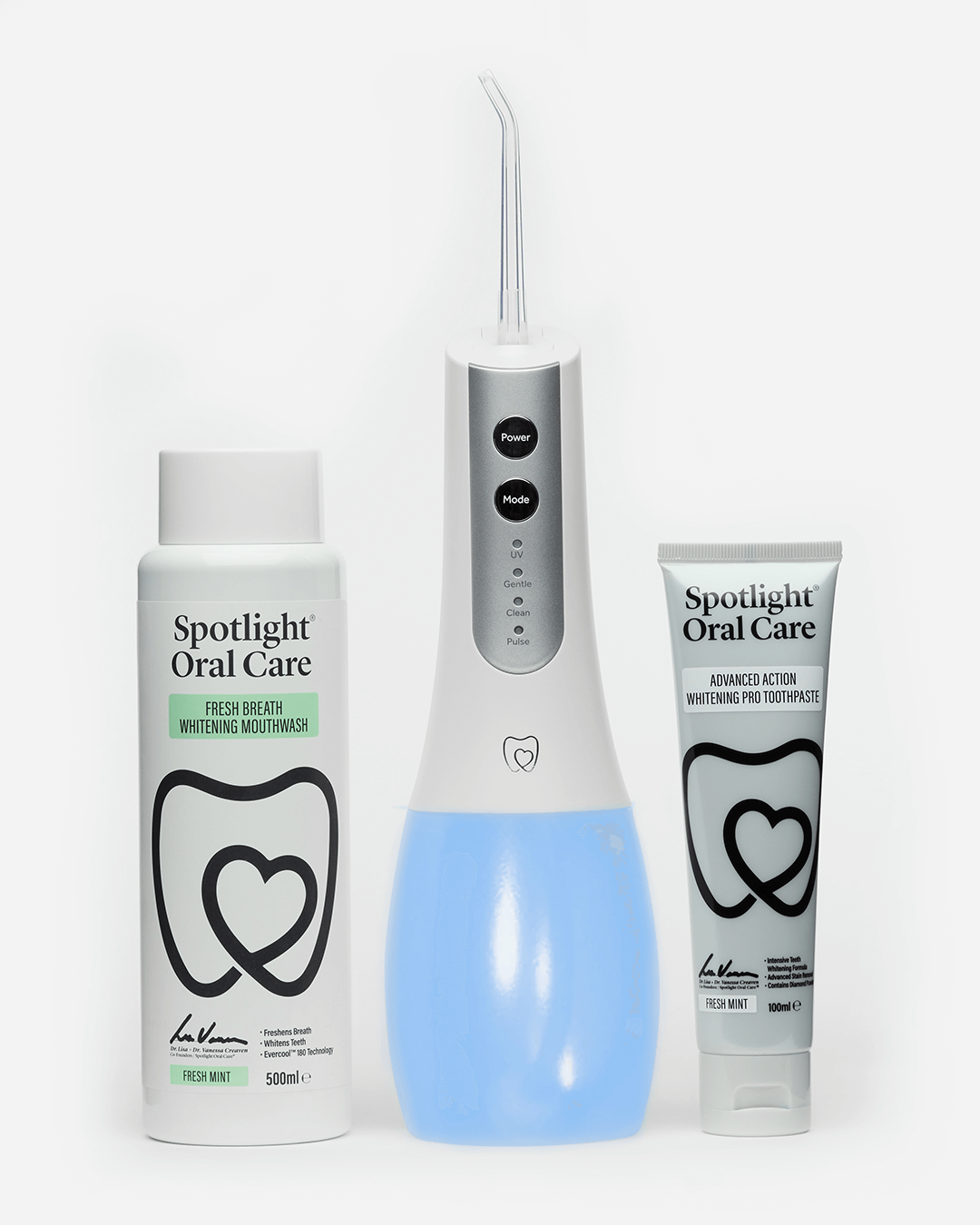 Complete oral care set for teeth whitening, gum health, and fresh breath