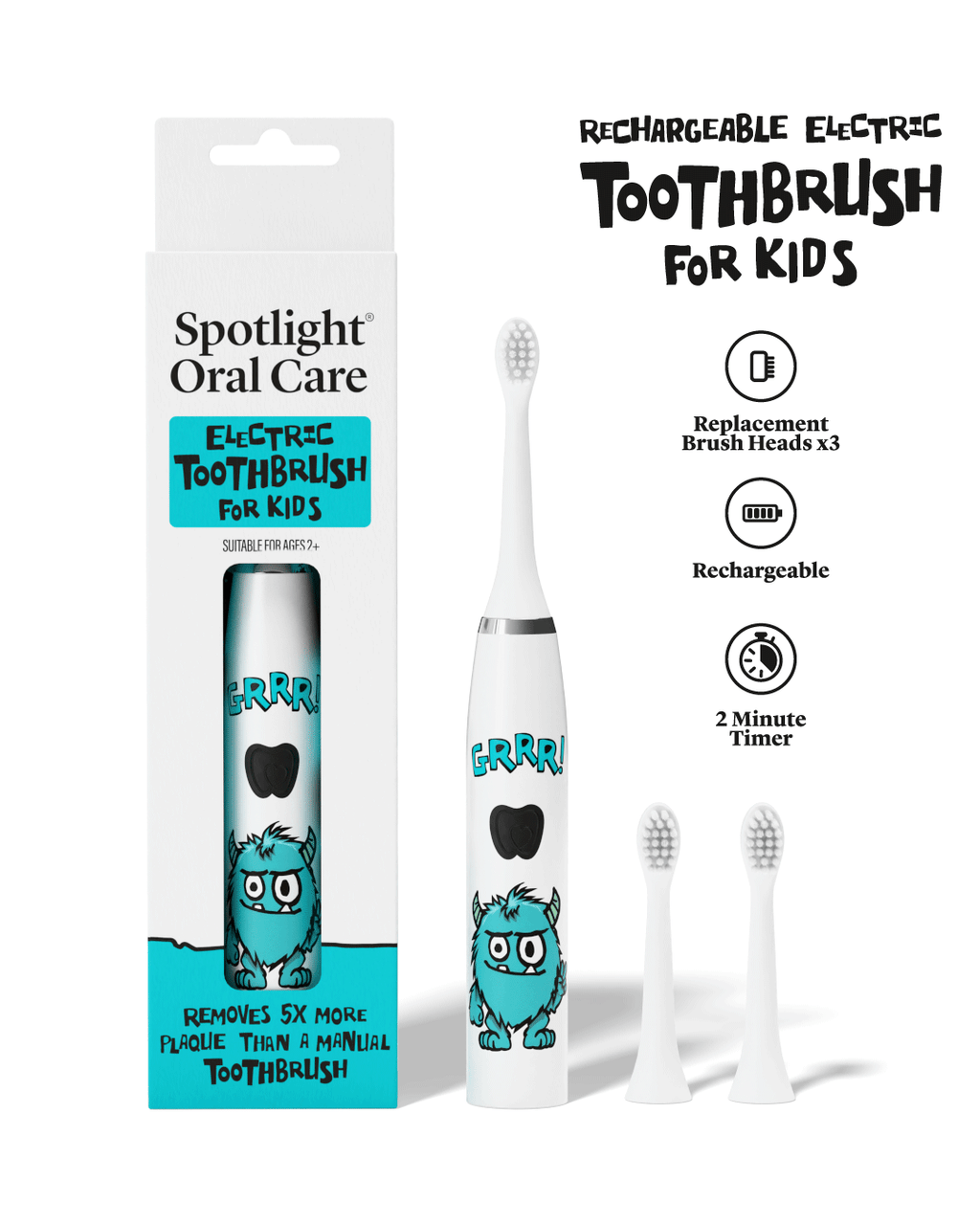 Monster Toothbrush Kids Monster Electric Toothbrush – Spotlight Oral Care EU