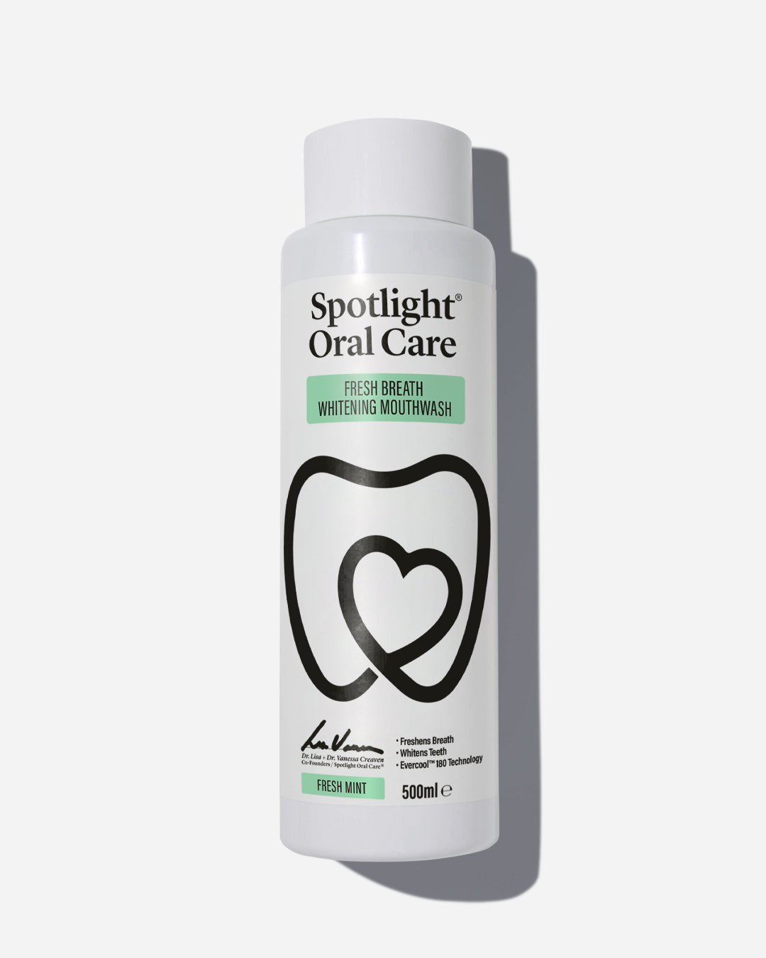 Spotlight Oral Care Fresh Breath Whitening Mouthwash with Evercool™ 180 Technology for long-lasting freshness and stain prevention​