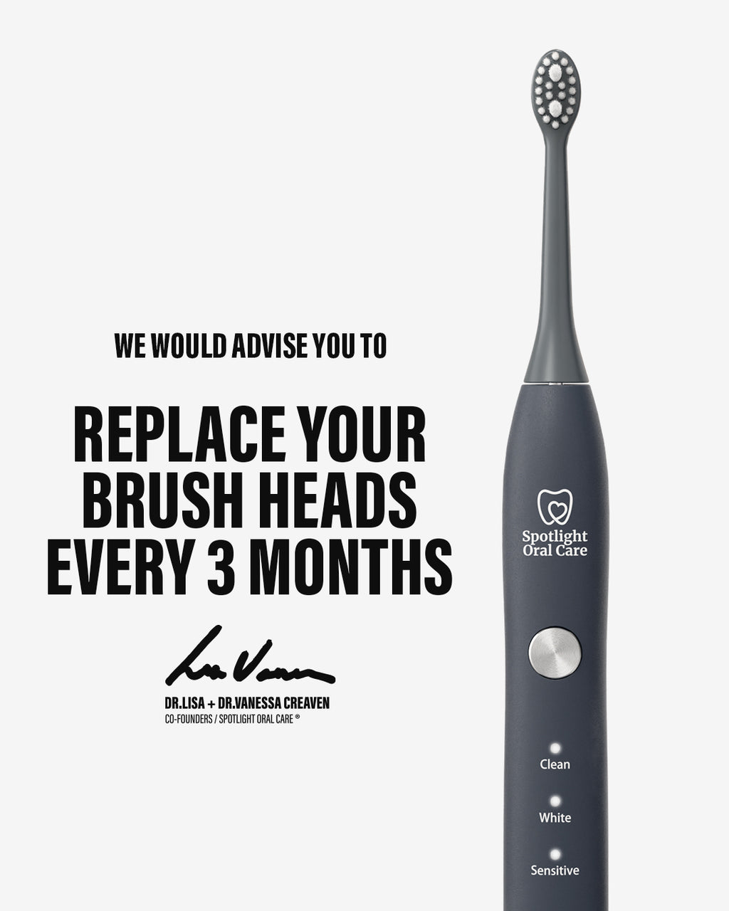 Sonic Toothbrush Replacement Heads · Graphite Grey