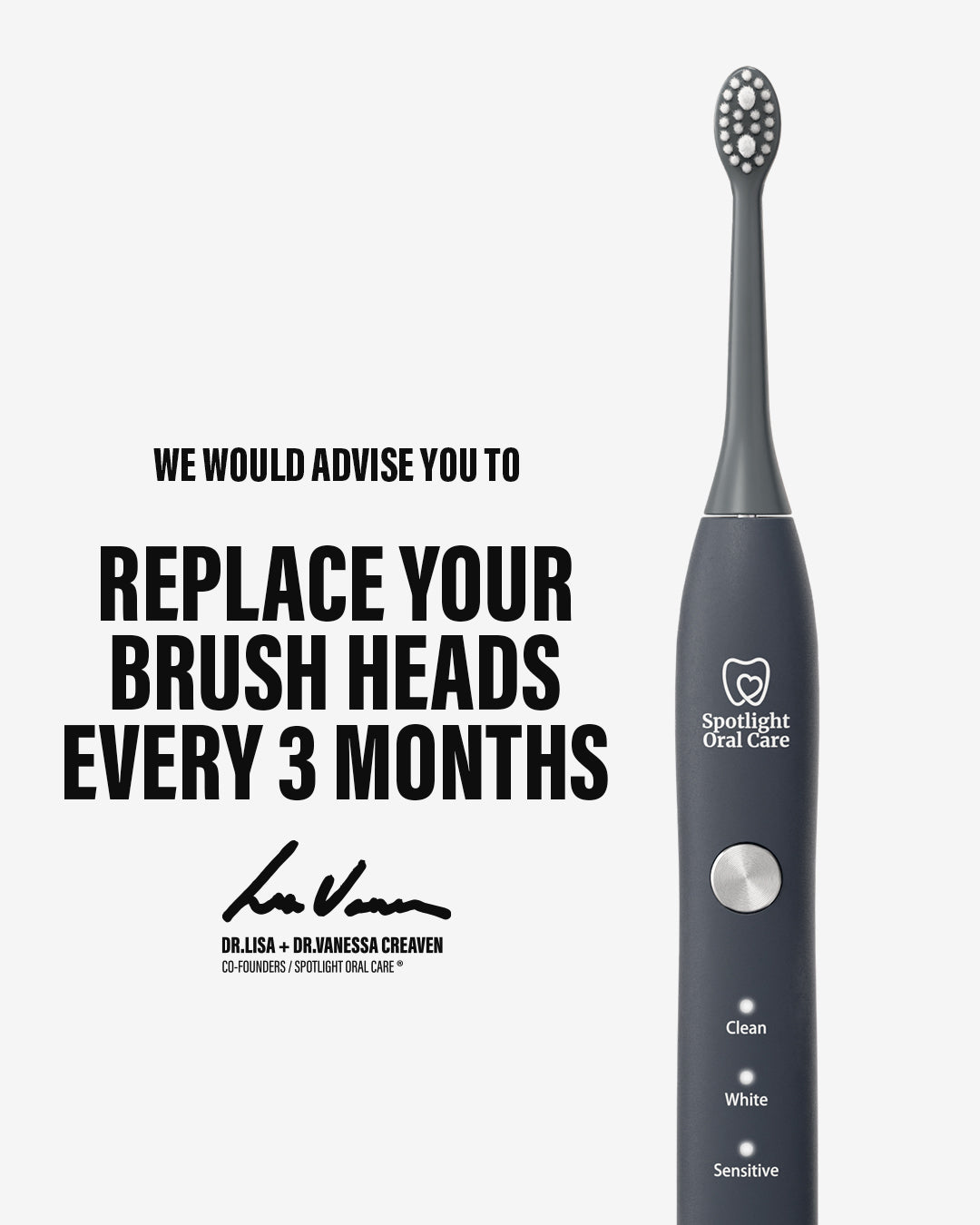 Sonic Toothbrush Replacement Heads · Graphite Grey