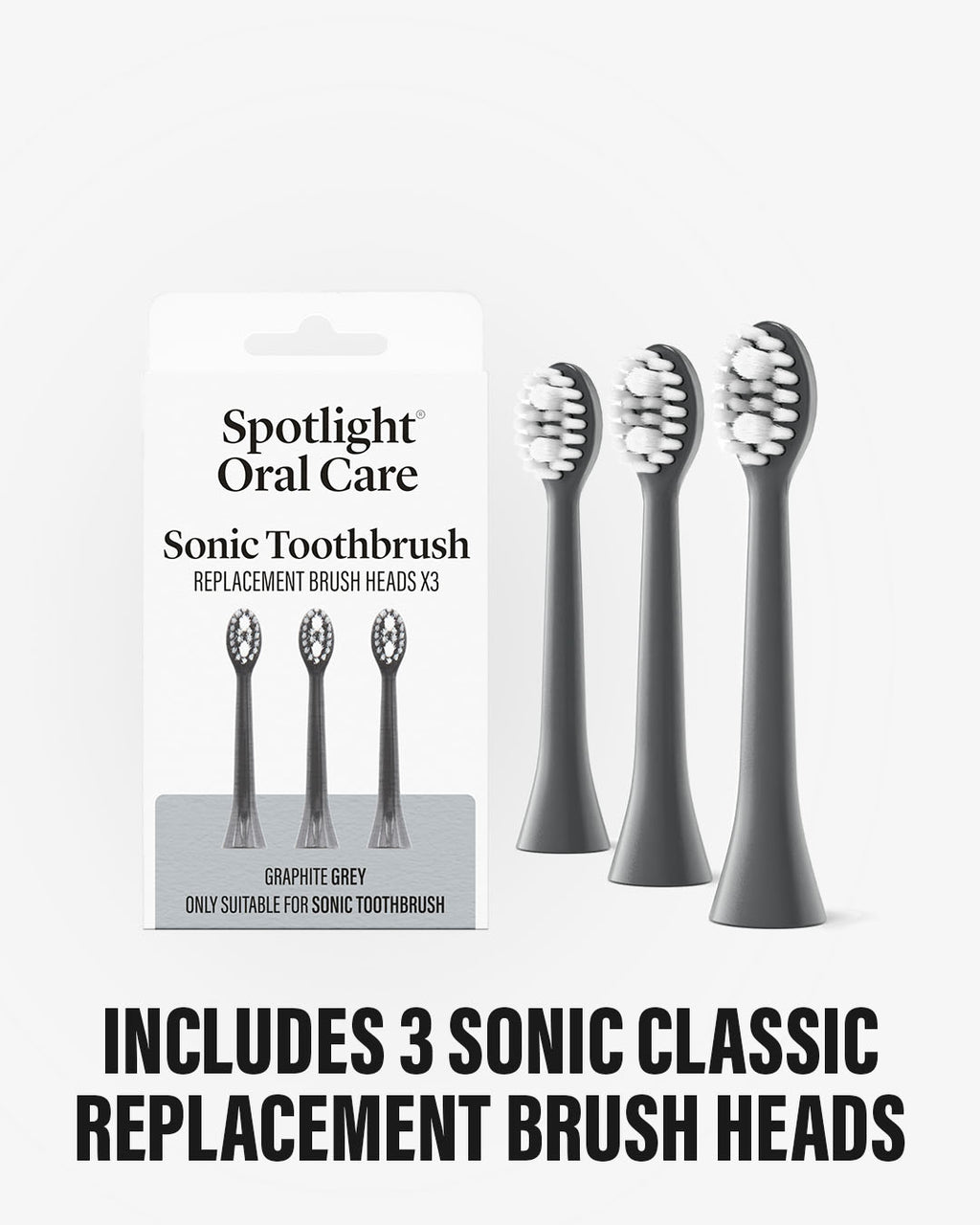 Sonic Toothbrush Replacement Heads · Graphite Grey