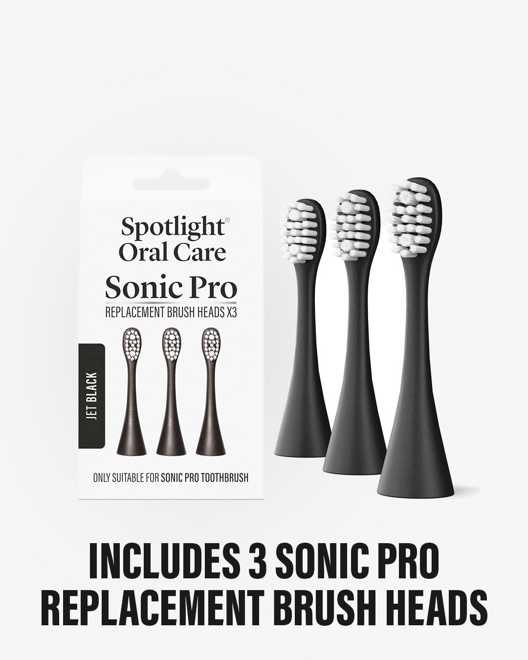 Sonic Pro Toothbrush Replacement Heads - Jet Black