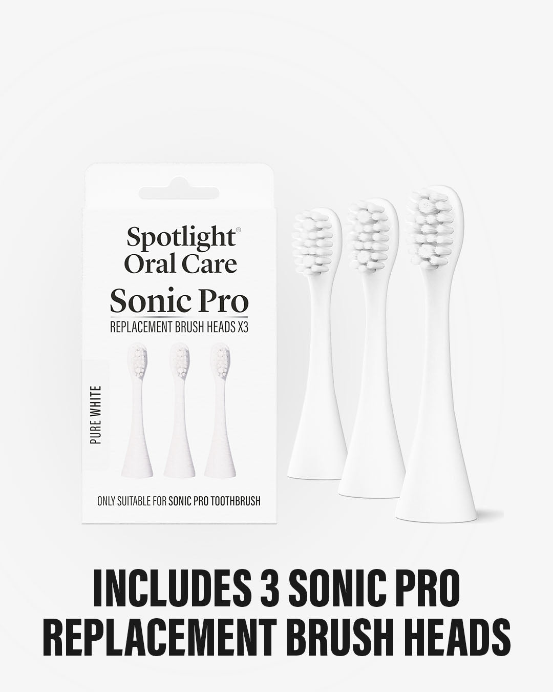 Sonic Pro Toothbrush Replacement Heads - Pure White