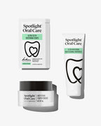 Spotlight Oral Care Strip Away Stains Bundle featuring Ultra Teeth Whitening Strips, Anti-Stain Tooth Powder, and Ultra Whitening Professional Toothpaste​