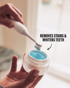 Vegan and cruelty-free tooth powder offering a low-abrasion solution for daily stain removal and oral health maintenance​