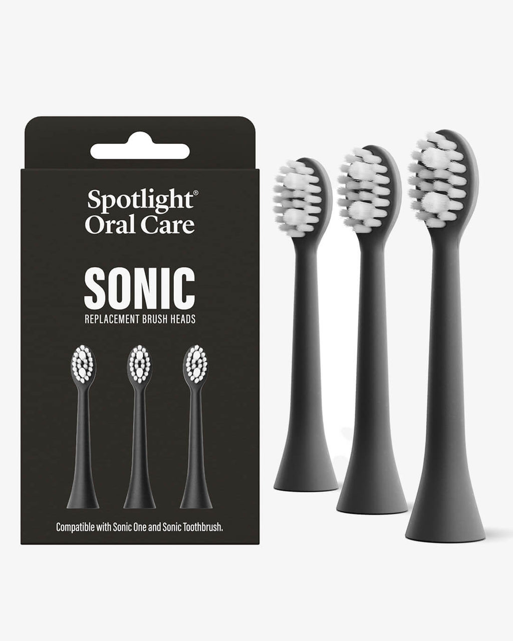 Sonic Toothbrush Replacement Heads - Black