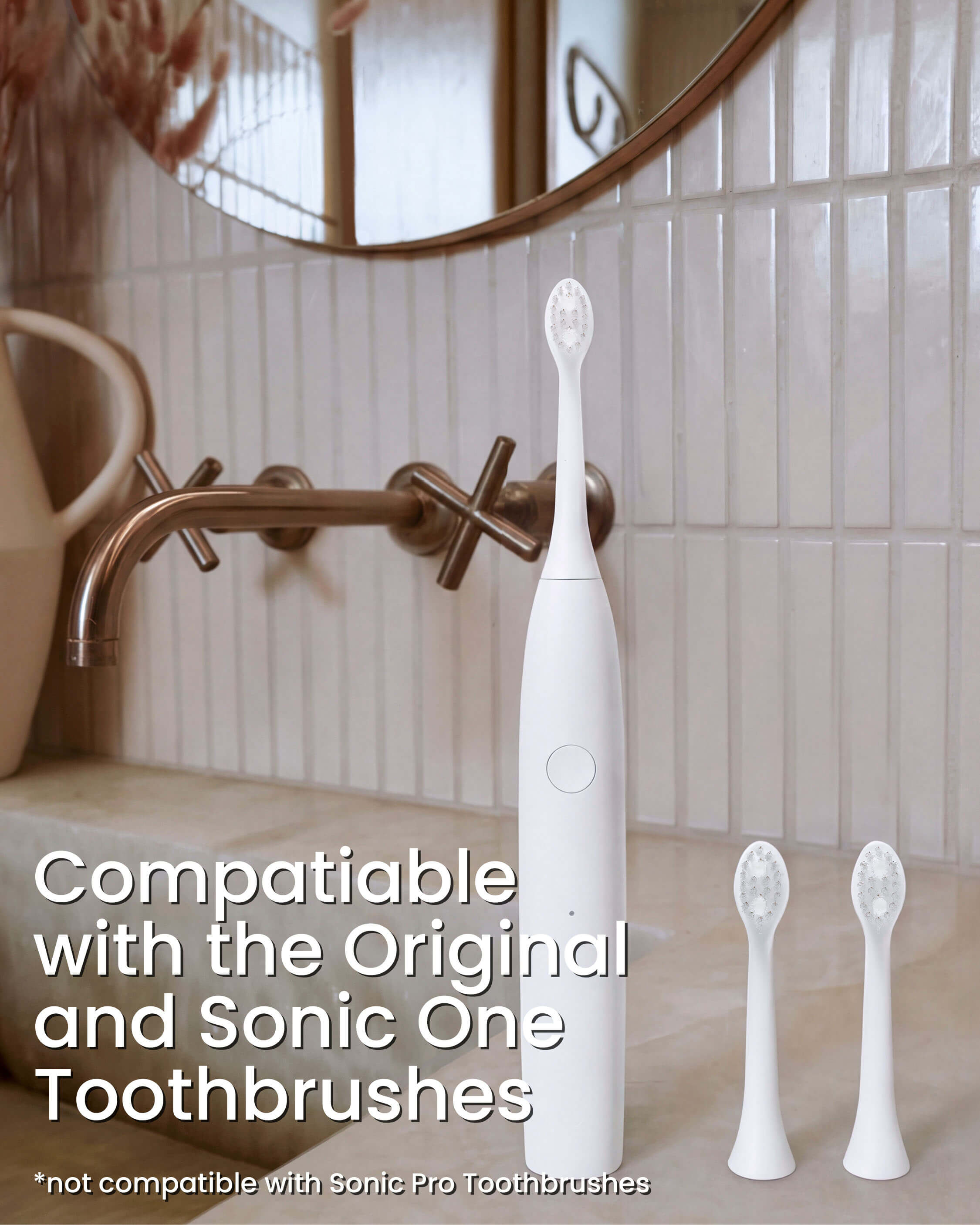 Sonic Toothbrush Replacement Heads - White