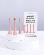 Dentist-developed Blush Pink replacement heads for the Sonic Pro Toothbrush, recommended for replacement every 3 months to maintain oral hygiene​