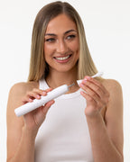 Set of three Pure White brush heads for the Sonic Pro Toothbrush, featuring soft bristles for effective plaque removal and gum care​