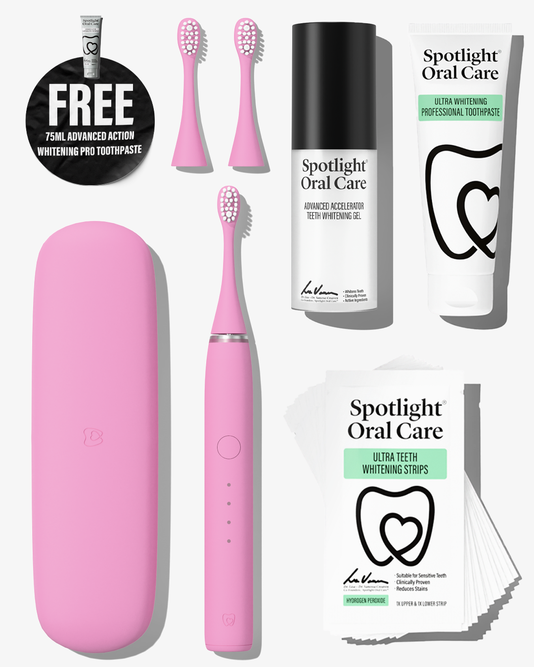 Sonic Pro Starter Bundle - Popular Pink + FREE Advanced Action Whitening Pro Toothpaste
