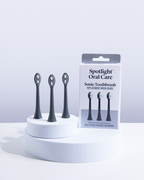 Set of three Graphite Grey Sonic Toothbrush heads featuring gentle yet effective bristles to ensure a thorough clean while being kind to teeth and gums​