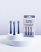 Dentist-developed Midnight Navy replacement heads for the Sonic Toothbrush, recommended for replacement every 3 months to maintain oral hygiene​