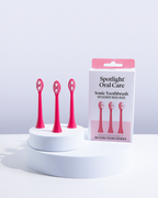 Set of three Watermelon Pink brush heads for the Sonic Toothbrush, featuring soft bristles for effective plaque removal and gum care​