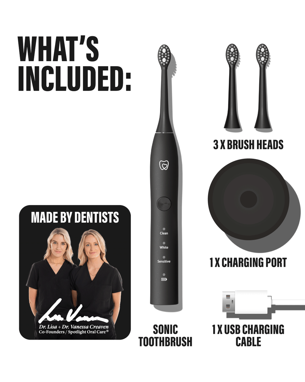 Sonic Electric Toothbrush - Black