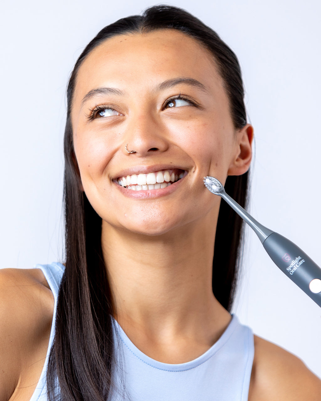 Dentist-developed electric toothbrush in Graphite Grey designed to target cavities, bad breath, and staining for improved oral health​