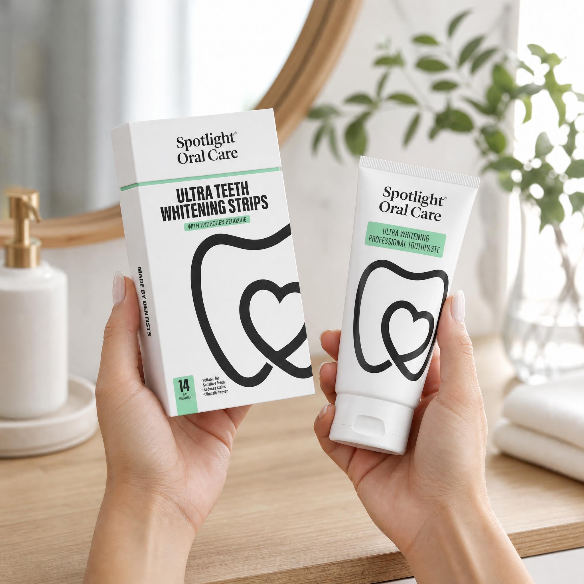 Ultra Whitening Strips with free full-size whitening toothpaste